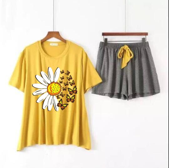 "Sunflower Bloom Nightwear – Multicolor Sleepwear for Women"
