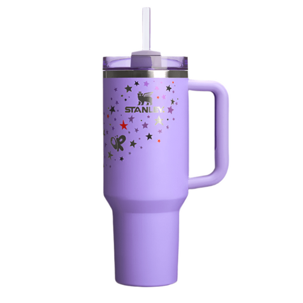 Stanley Quencher H2.0 FlowState Tumbler – 40 oz (Lavender Stars & Butterflies Edition)