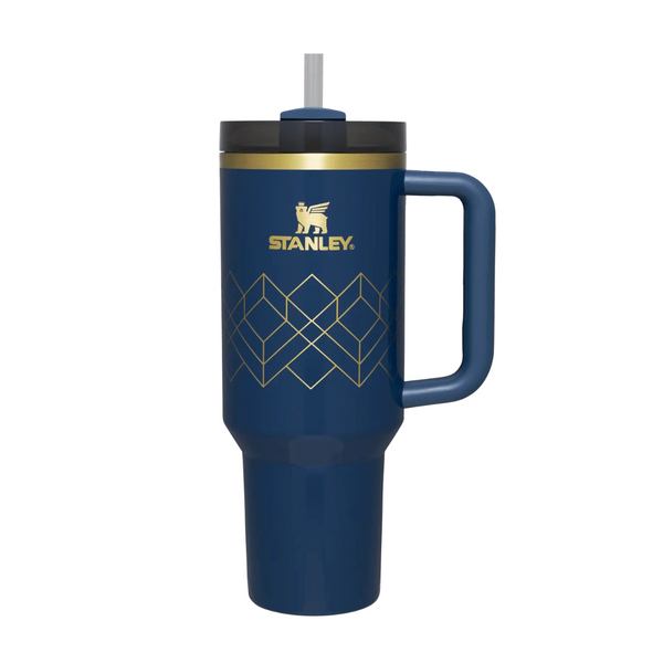 Stanley Quencher H2.0 FlowState Tumbler – 40 oz (Royal Blue Gold Edition)